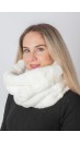 White rex rabbit fur neck warmer